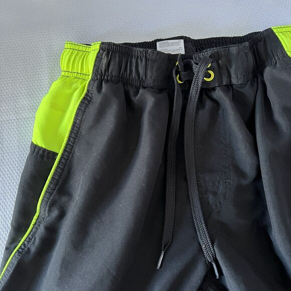 Speedo Swim Trunks Mens Small Black Green Board Shorts Pockets Mesh Briefs - Picture 3 of 5